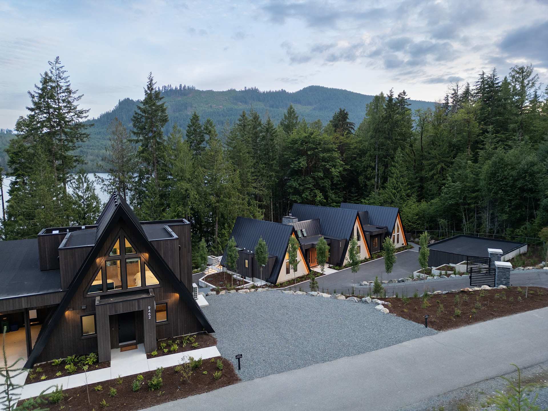 Aerial view of the Aera Cabins property